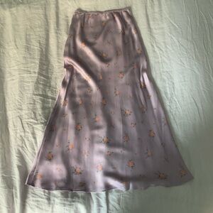 Midi silk skirt